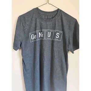 GeNiUS Periodic Table Men's T-Shirt Size S Gray Tee Luv